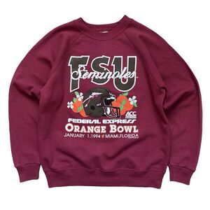 Vintage 90s Florida State Seminoles Orange Bowl Sz L NCAA Sweatshirt 1994 Rare